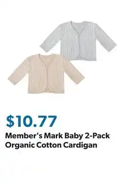Sam's Club Member's Mark Baby 2-Pack Organic Cotton Cardigan offer