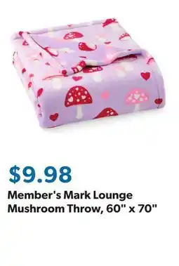 Sam's Club Member's Mark Lounge Mushroom Throw, 60 x 70 offer