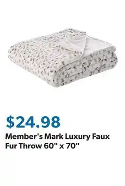 Sam's Club Member's Mark Luxury Faux Fur Throw 60 x 70 offer