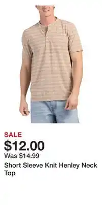 TJ Maxx Short Sleeve Knit Henley Neck Top offer