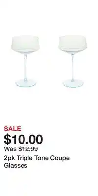 TJ Maxx 2pk Triple Tone Coupe Glasses offer