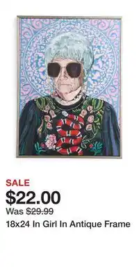 TJ Maxx 18x24 In Girl In Antique Frame offer