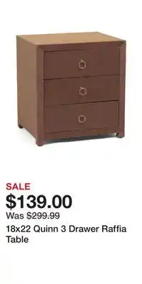 TJ Maxx 18x22 Quinn 3 Drawer Raffia Table offer