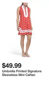 TJ Maxx Umbrella Printed Signature Sleeveless Mini Caftan offer