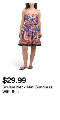 TJ Maxx Square Neck Mini Sundress With Belt offer