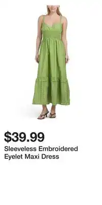 TJ Maxx Sleeveless Embroidered Eyelet Maxi Dress offer