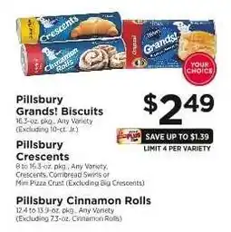 ShopRite Pillsbury Grands! Biscuits, Pillsbury Crescents, Pillsbury Cinnamon Rolls offer