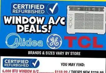 Ollie's 6, 000 BTU WINDOW A/C offer