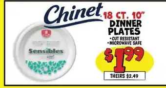 Ollie's Chinet 18 CT. 10 DINNER PLATES offer