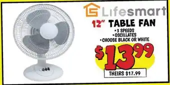 Ollie's Lifesmart 12 TABLE FAN offer
