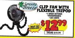 Ollie's CLIP FAN WITH FLEXIBLE TRIPOD offer
