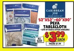 Ollie's CARIBBEAN JOE ISLAND SUPPLY CO. 52 X52-60 X90 PEVA TABLECLOTH offer