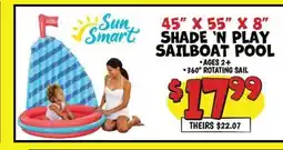 Ollie's 45 x 55 x 8 SHADE 'N PLAY SAILBOAT POOL offer