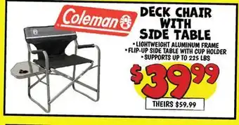 Ollie's Coleman WITH SIDE TABLE offer
