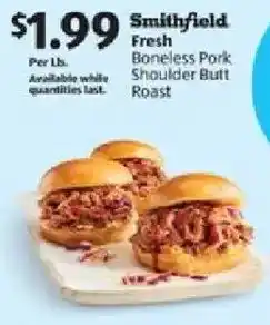 Aldi Smithfield fresh boneless pork shoulder butt roast offer