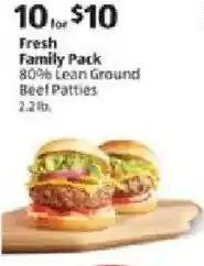 Aldi Fresh family pack 80% lean ground beef patties offer