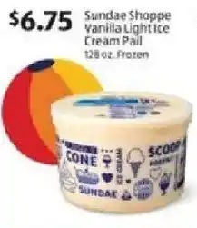 Aldi Sundae shoppe vanilla light ice cream pail offer