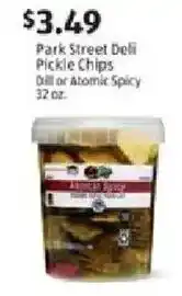Aldi Park street deli pickle chips dill or atomic spicy offer