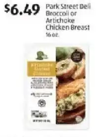 Aldi Park street deli broccoli or artichoke chicken breast offer
