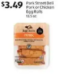 Aldi Park street deli pork or chicken egg rolls offer