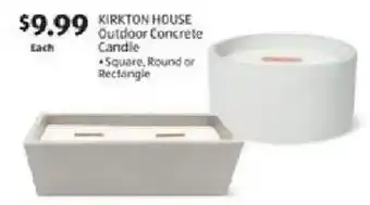 Aldi KIRKTON HOUSE Outdoor Concrete Candle offer