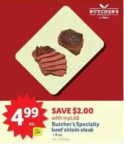 Lidl Butcher's Specialty beef sirloin steak offer