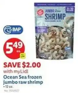 Lidl Ocean Sea frozen jumbo raw shrimp offer