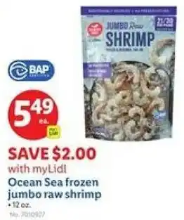 Lidl Ocean Sea frozen jumbo raw shrimp offer