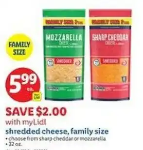 Lidl Shredded cheese, family size offer