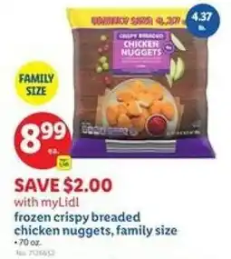 Lidl Frozen crispy breaded chicken nuggets, family size offer