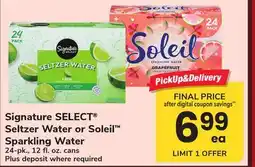 ACME Signature SELECT Seltzer Water or Soleil Sparkling Water offer
