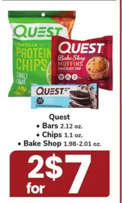 ACME Quest Bars 2.12 oz., Chips 1.1 oz., Bake Shop. 98-2.01 oz offer