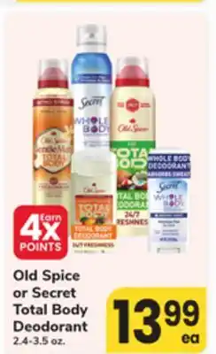 ACME Old Spice or Secret Total Body Deodorant offer