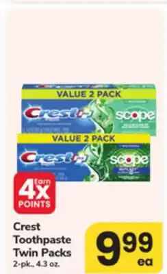 ACME Crest Toothpaste Twin Packs offer