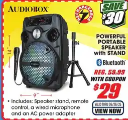 Big 5 Audiobox Powerful Portable Speaker With Stand offer
