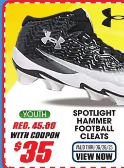 Big 5 Under Armour Spotlight Hammer Men's Wide Football Cleats offer