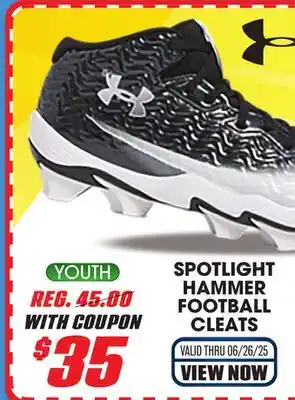 Big 5 Under Armour Spotlight Hammer Men's Wide Football Cleats offer