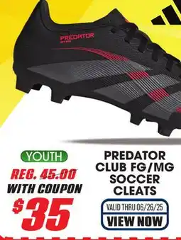 Big 5 adidas Predator Club FG/MG Youth Soccer Cleats offer