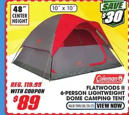 Big 5 Coleman 6-Person Flatwoods II Lightweight Dome Camping Tent offer
