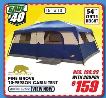 Big 5 Golden Bear Pine Grove 10-Person Cabin Tent offer
