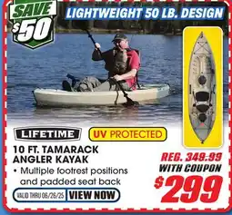 Big 5 Lifetime Tamarack Angler Kayak offer