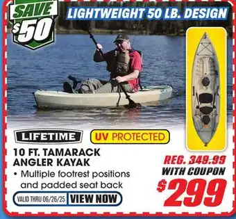 Big 5 Lifetime Tamarack Angler Kayak offer