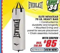 Big 5 Everlast Elite Nevatear Heavy Bag 70 lbs offer