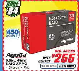 Big 5 Aguila 5.56 x 45mm NATO 55GR 450 Round offer