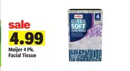 Meijer Meijer 4 Pk. Facial Tissue offer
