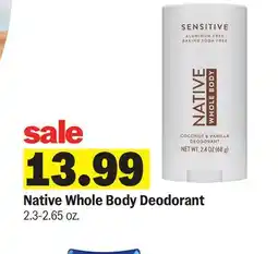 Meijer Native Whole Body Deodorant offer