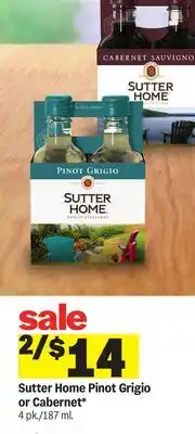 Meijer Sutter Home Pinot Grigio or Cabernet offer