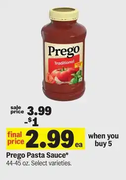 Meijer Prego Pasta Sauce offer