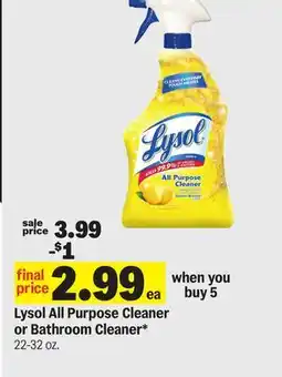 Meijer Lysol All Purpose Cleaner or Bathroom Cleaner offer