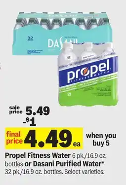Meijer Propel Fitness Water 6 pk./16.9 oz. bottles or Dasani Purified Water offer